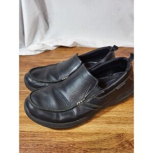 Skechers Mens Harper Forde 64858 Black Leather Slip On Loafer Shoes Size 9 Read